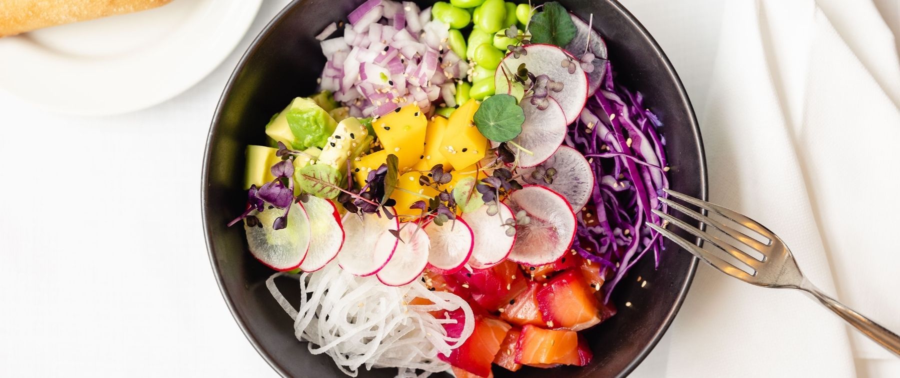 Fruit and vegetables on plate